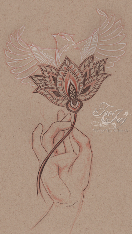 bird lotus hand
