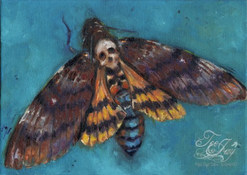 deaths head moth painting
