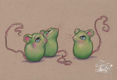 three green mice
