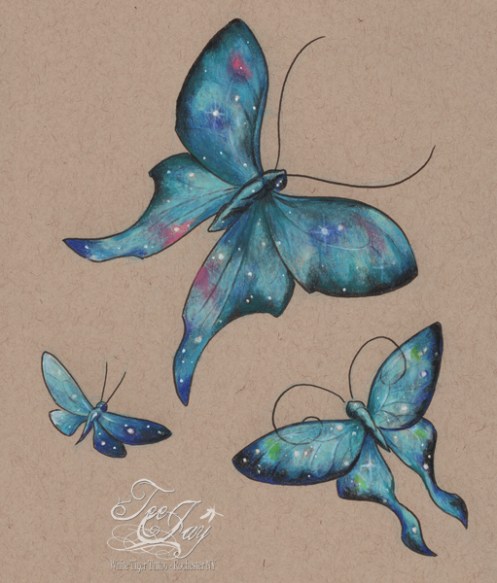 starry blue butterflies