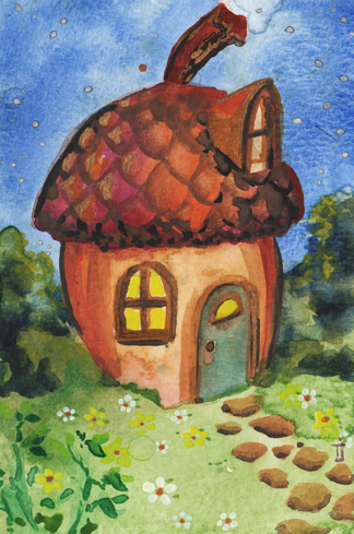 acorn fairy house