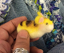 needle felted bumble bunny