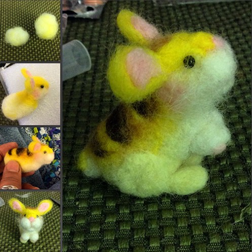 needle felted bumblebunny