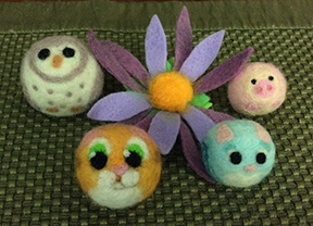 round needle felted animals