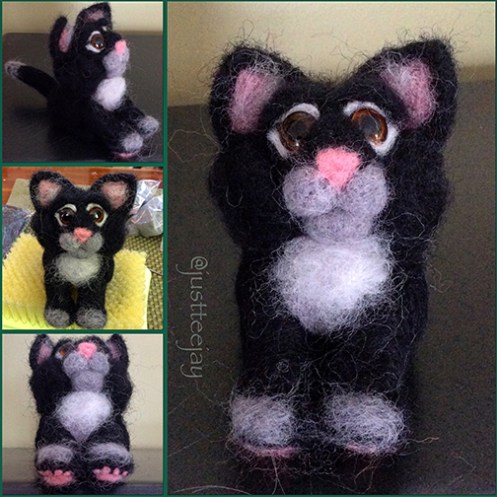 needle felted kitty