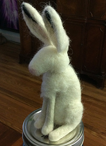 needle felted bunny from kit