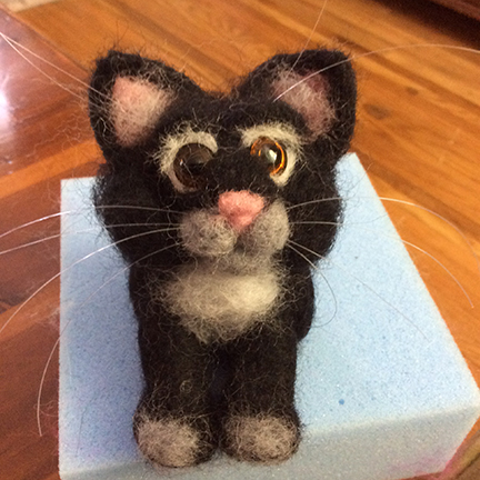 needle felted kitty