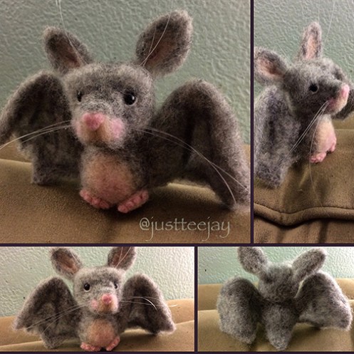 needle felted bat