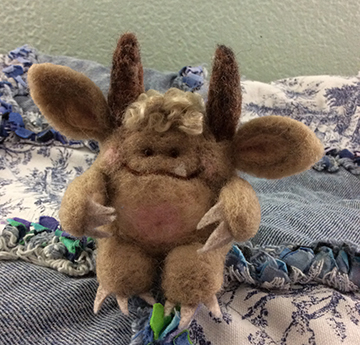 needle felted monster