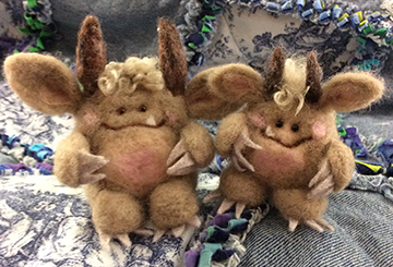 needle felted monsters