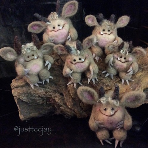 needle felted monsters