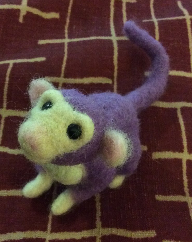needle felted monkey
