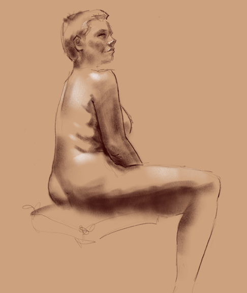 seated figure drawing