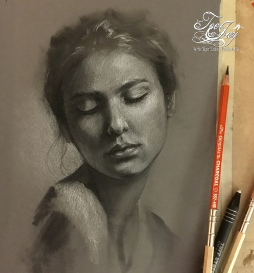portrait study charcoal