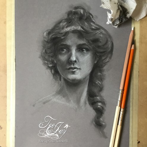 portrait study charcoal