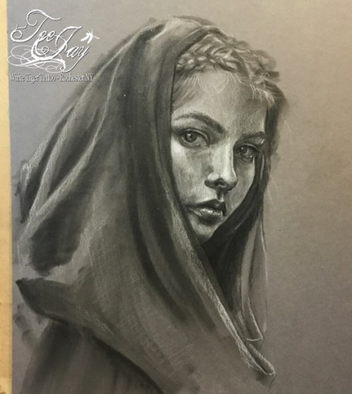 portrait study charcoal