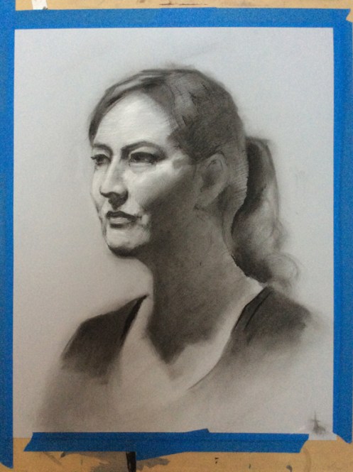 charcoal portrait study