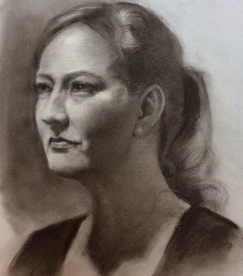 charcoal portrait study