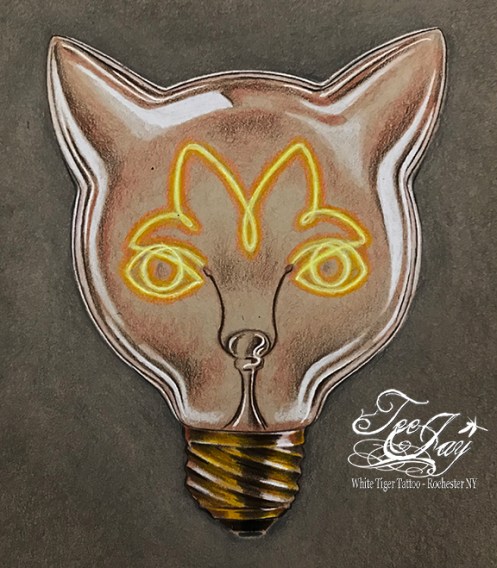 Edison bulb cat