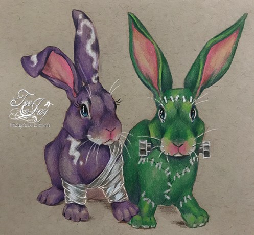 Frankenstein Monster Bunny and Bride