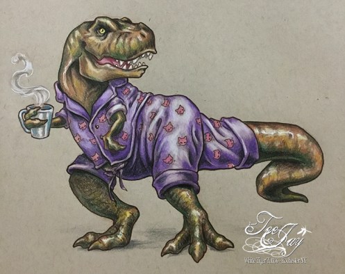 Tyrannosaurus rex in Cat Pajamas