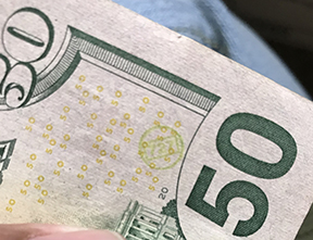 127 stamp on $50 bill