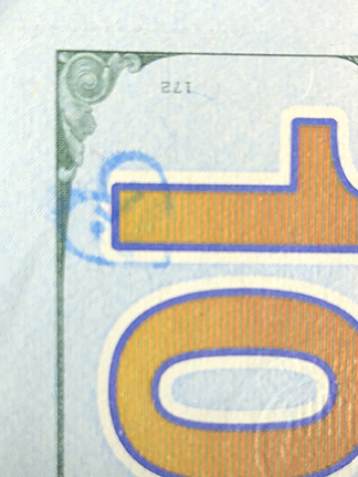heart stamp on $100