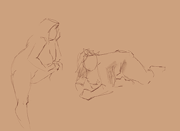 one minute figure gesture drawings female model