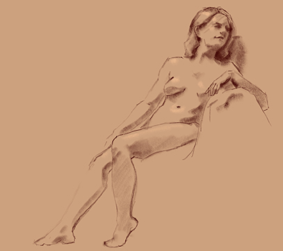 figure study female in chair