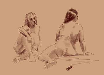five minute gesture drawings female model