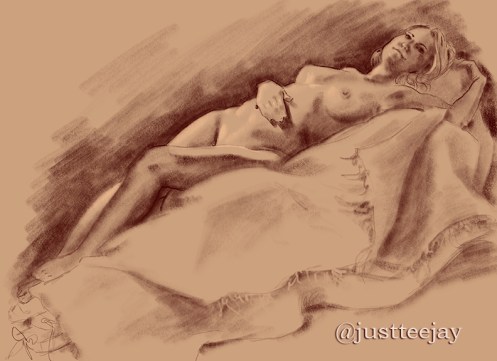 figure study reclining model female