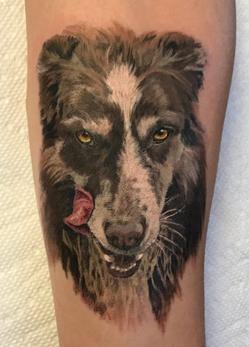 dog portrait tattoo by TeeJay