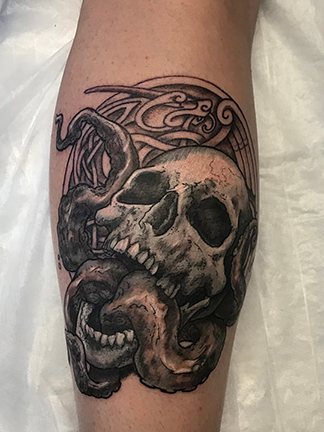 tentacle skull tattoo by TeeJay
